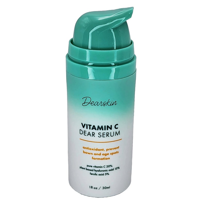 Dearskin Vitamin C Serum 20% - PURE L-ASCORBIC ACID, Ferulic Acid, Hyaluronic Acid Botanic, Vitamin E Organic Cruelty Free for Face and Neck Best Antioxidant, Treatment for Wrinkles, Men and Women - Image 5